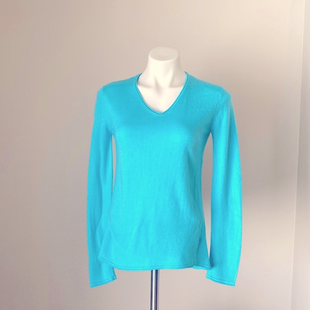 Palette V-neck Long Sleeve Blue Sweater Size S